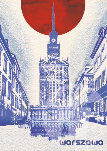 Polski Plakat Turystyczny Warszawa - KomuKubek Polski Plakat Turystyczny Warszawa - KomuKubek